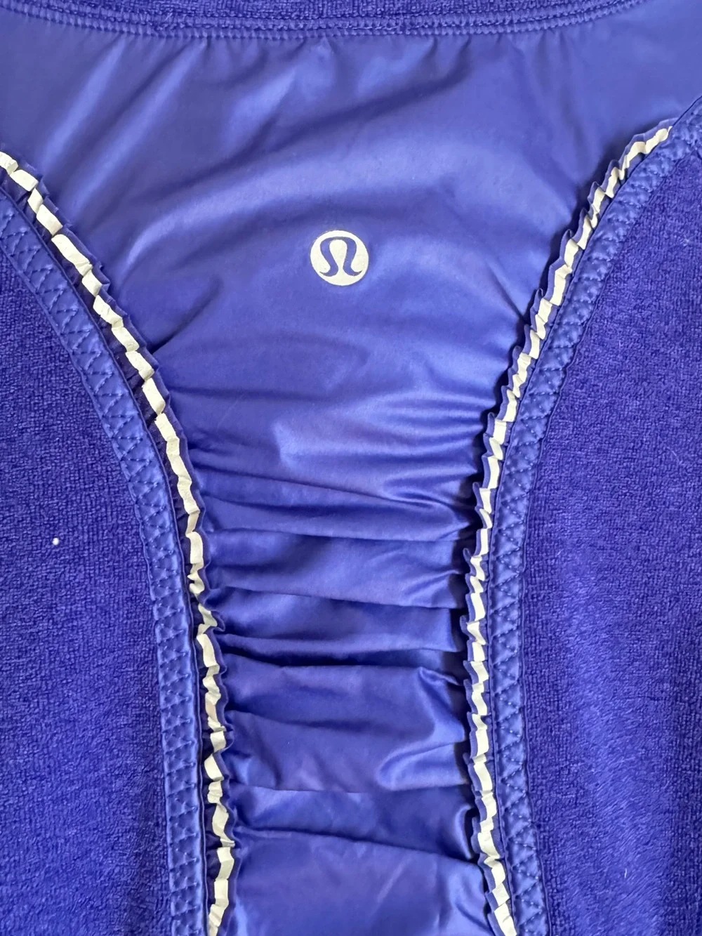 Lululemon Athletica Cobalt Blue Fleece & Nylon Full Zip Jacket Size 6